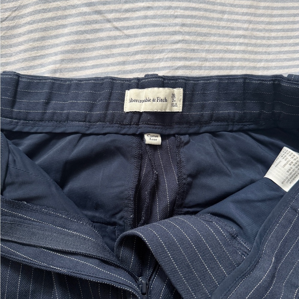 Abercrombie & Fitch Dark Blue Striped Trousers